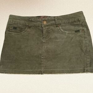 Shank Olive Green Corduroy Skirt
